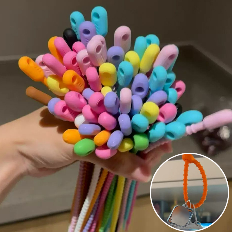Gear Tie Reusable - 200 pièces/lot Attaches en silicone réutilisables