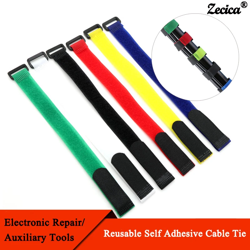 Gear Tie Reusable - Attaches de câble réutilisables auto-adhésives, largeur